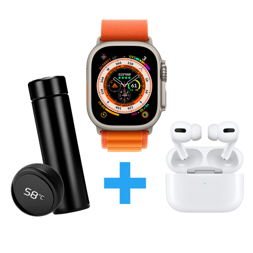 بكج الثلاثي 3in1 [ ساعة ULTRA9 + إيربودز برو + حاف...