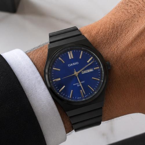 ساعة كاسيو CASIO MTP ازرق