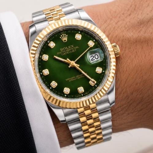 ساعة رجالية رولكس ROLEX اخضر