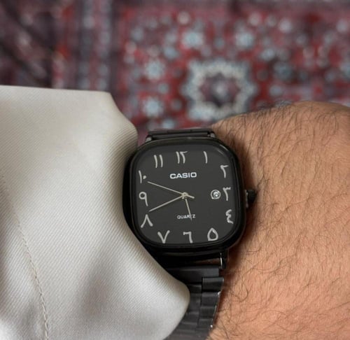 ساعة كاسيو casio LTP اسود ارقام عربية