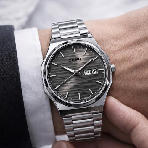 ساعة كاسيو casio MTP رصاصي