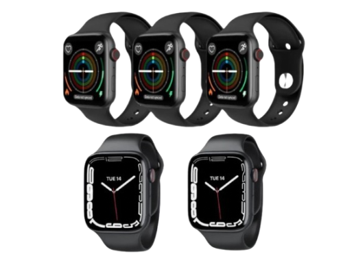 عرض 5 ساعات ذكية بلون أسود