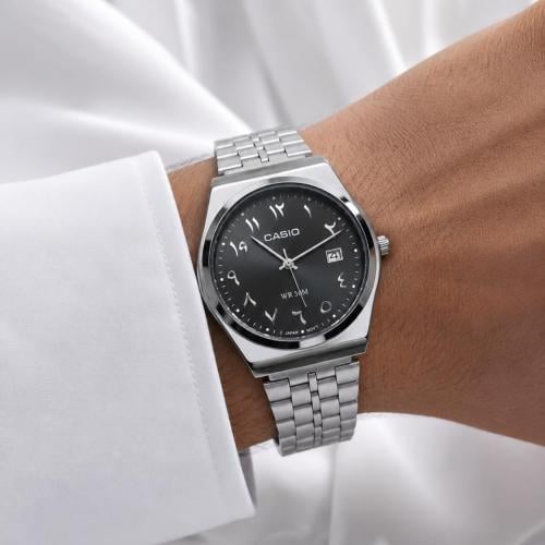 ساعة كاسيو CASIO MTPارقام عربية اسود