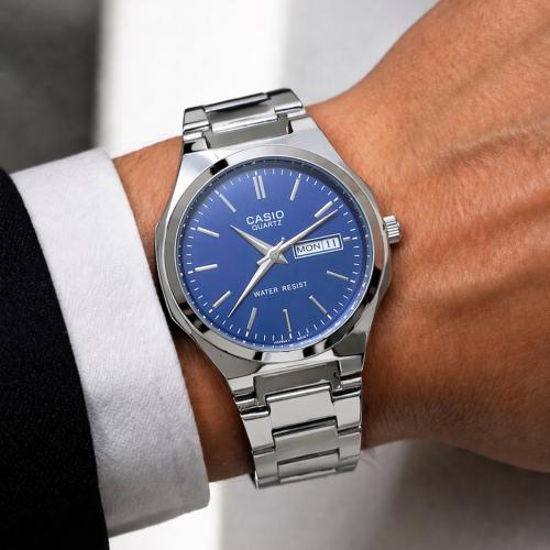 ساعة كاسيو CASIO MTP ازرق