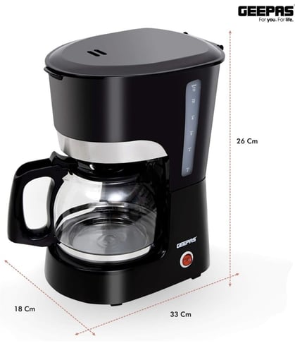 جيباس ماكينة قهوة مفلترة سائل,اسود - GCM6103