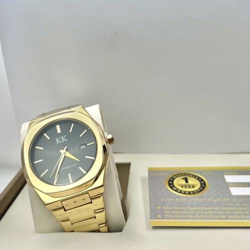 ساعة رجالية من KK لون أسود