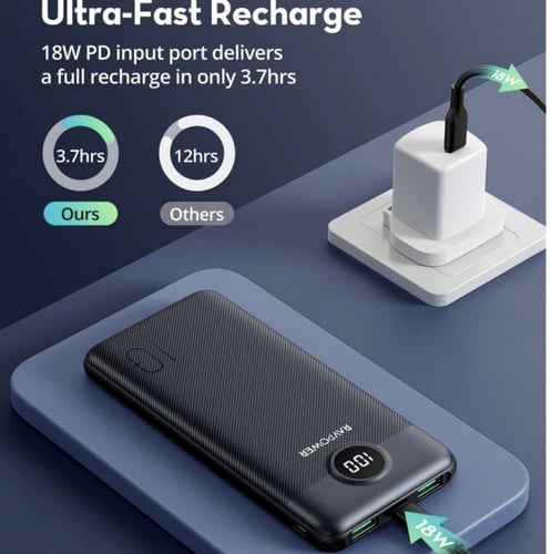 شاحن متنقل راف باور بايونير 10000 بتقنية PD أسود