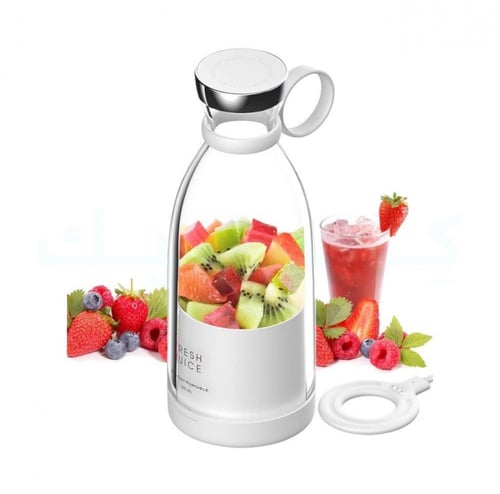خلاط محمول من FRESH JUICE قابل للشحن مزود ب4 شفرات
