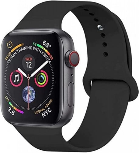 سوار أسود للساعة الذكية مقاس 44-42