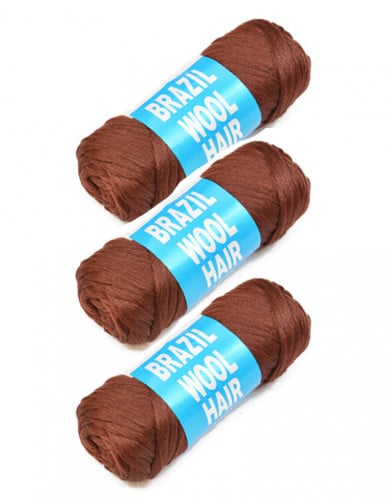 3 قطع صوف برازيلي للشعر