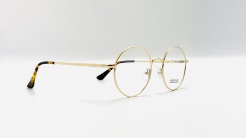 نظارة طبية معدن دائرية مناسبة للجنسين اللون ذهبي ر...