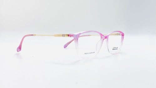 نظارة طبيه نسائية بلاستيك بيضاوية االلون شفاف وردي...