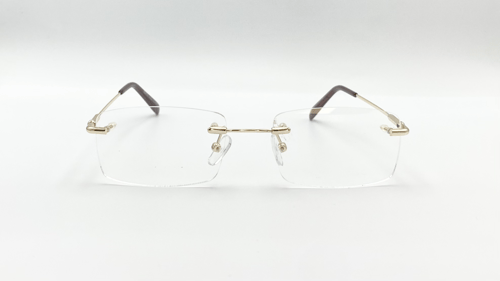 نظارة طبية بدون إطار (اطار رملس) اللون ذهبي رقم ال...