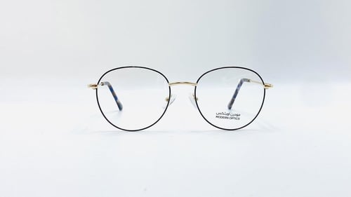 نظارة طبية معدن دائرية مناسبة للجنسين لون أسود*ذهب...