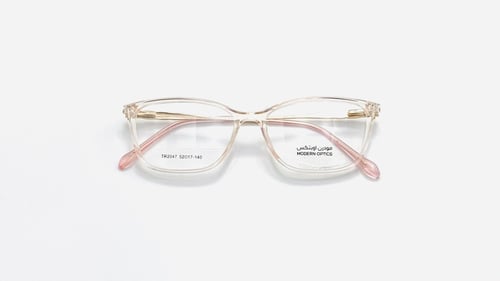 نظارة طبية نسائية بلاستيك مستطيلة اللون شفاف وردي...