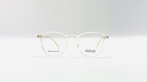 نظارة طبية بلاستيك دائرية مناسبة للجنسين اللون شفا...