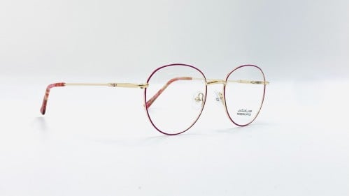 نظارة طبية نسائية دائرية من المعدن لون أحمر*ذهبي ر...