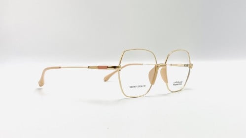 نظارة طبية نسائية سداسية مصنوعة من المعدن اللون ذه...