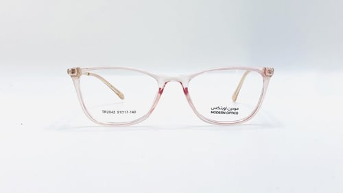 نظارة طبية نسائية بلاستيك بيضاوية اللون شفاف وردي...