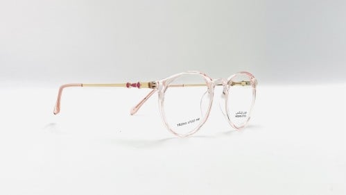 نظارة طبية نسائية بلاستيك دائرية اللون شفاف وردي ر...