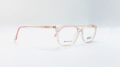 نظارة طبية نسائية بلاستيك مستطيلة اللون شفاف وردي...