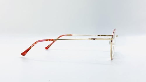 نظارة طبية نسائية دائرية من المعدن لون أحمر*ذهبي ر...