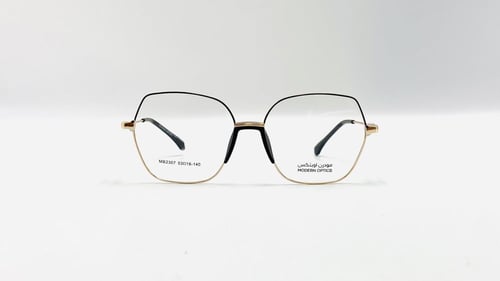 نظارة طبية نسائية سداسية مصنوعة من المعدن اللون ذه...