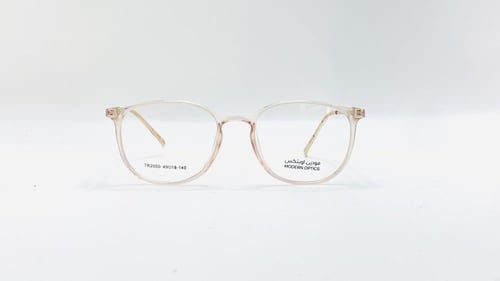 نظارة طبية نسائية بلاستيك بيضاوية اللون شفاف وردي...