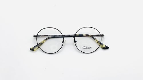 نظارة طبية معدن دائرية مناسبة للجنسين اللون أسود م...