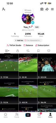 حساب تيك توك للبيع 249k - متابعين عرب حقيقيين