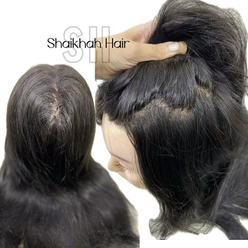 باروكة الجلد الشفاف 18 انش اسود طبيعي