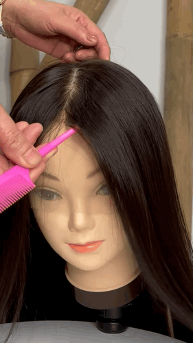 باروكة الحرير الكامل اسود طبيعي ناعم