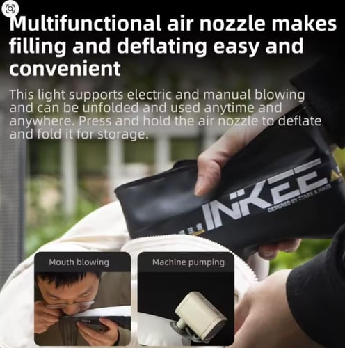 كشاف البالون المحمول للتخييم قابل للنفخ مع بطارية...