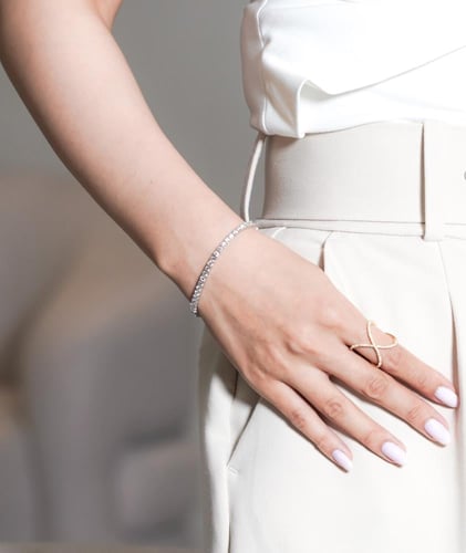 الماس مخبري - اسوارة تنس حجم 2مم