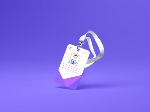 Plastic ID card with holder