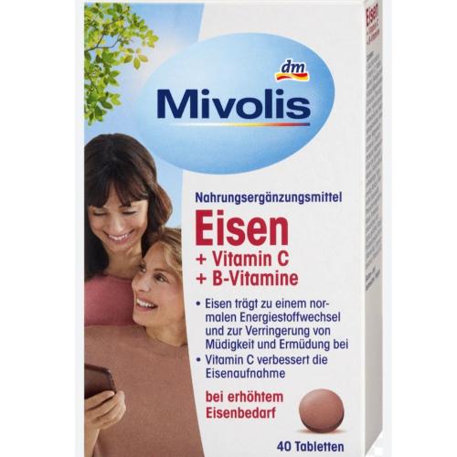Mivolis Eisen + Vitamin C + B-Vitamine هو مكمل غذا...