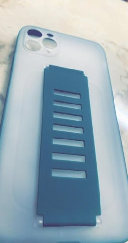 غلاف ايفون11برو ماكس شفاف, مع مسكه باللون الاخضر