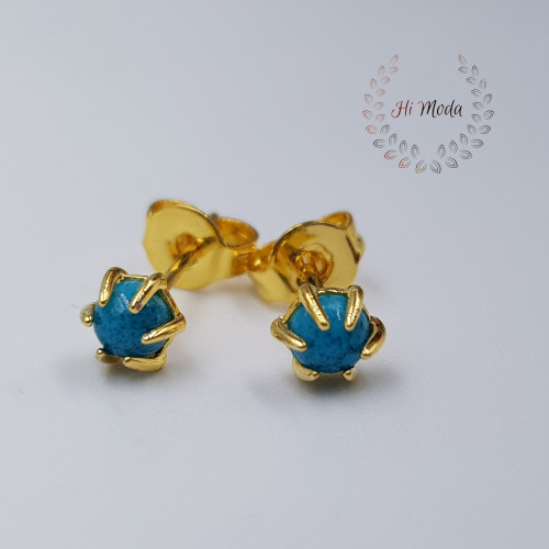 أقراط فيروز مطلية ذهب