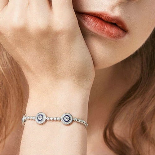 اسوارة أنيقة من الفضة الاسترليني عيار 925 مزينة با...