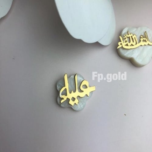 بروش صدف ورده مطلي ذهب