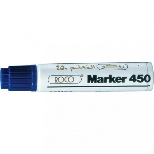 قلم خطاط ( قلم المعلم 450 ) ازرق راس مشطوف روكو