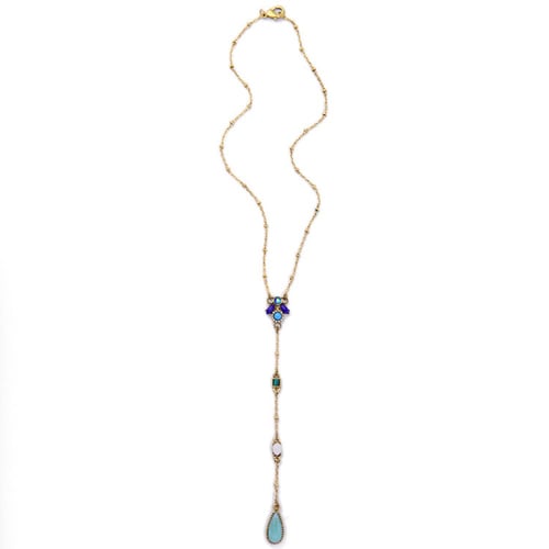 قلادة طويلة بحجر الفيروز
