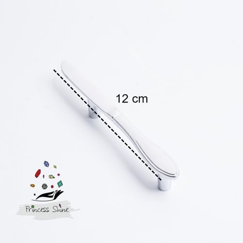 469 - مقبض بشكل سكين لون ( فضي ) - قطعتين