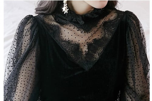 بلوزة مخمل اسودblouse22