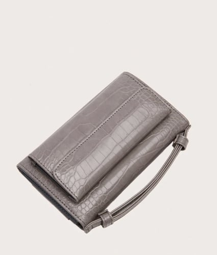 شنطة جلد تمساح / رمادي