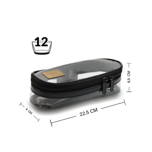 حافظة 12 فنجال شفاف أسود