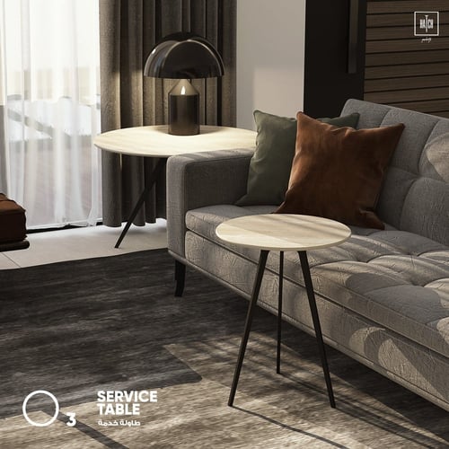 مجموعة طاولات ثلث (Tholoth) نوع السطح Geo Crema