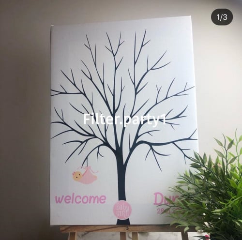 لوحه كانفس بالبصمه ثيم مواليد مقاس A3