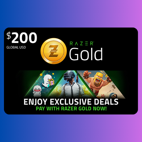بطاقات ريزر جولد - المتجر العالمي 200 دولار