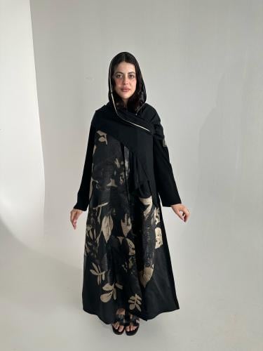 Abaya with a golden flower